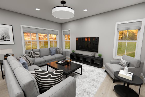 Interior - Family Room for Farmhouse House Plan #51-1513 - 4 bed, 3 bath