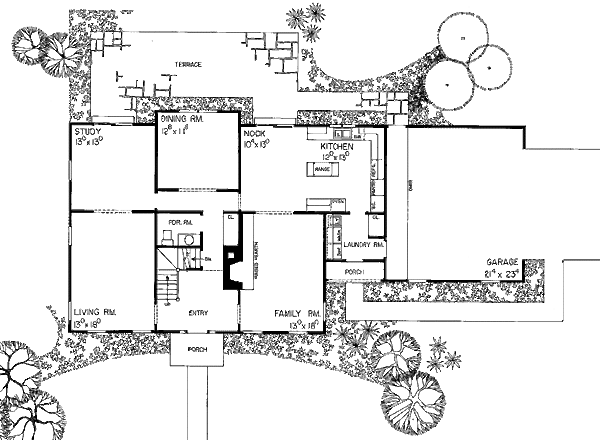 Colonial Floor Plan - Main Floor Plan #72-333