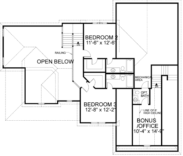 Country Floor Plan - Upper Floor Plan #56-191