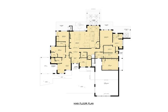 Floor Plan - Main Floor for Contemporary House Plan #1066-212 - 4 bed, 4.5 bath