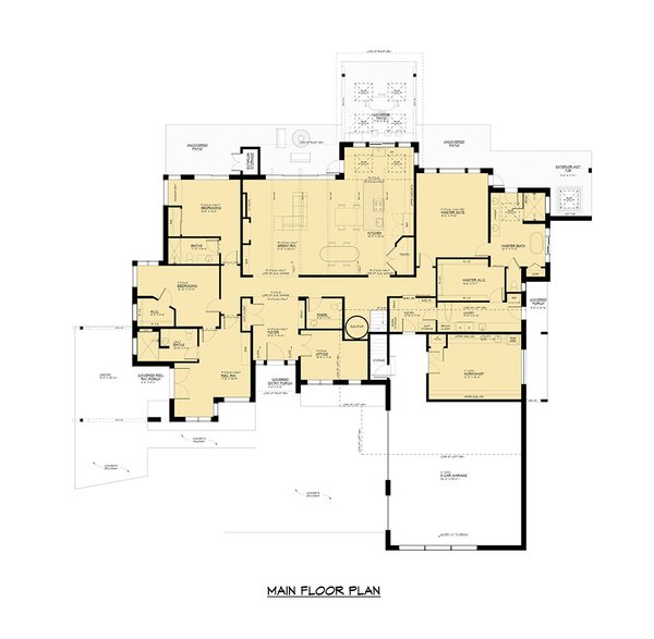 Contemporary Floor Plan - Main Floor Plan #1066-212