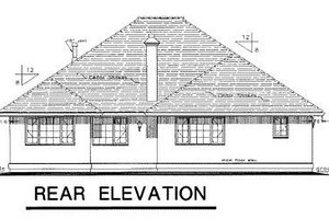 Exterior - Rear Elevation for Ranch House Plan #18-131 - 3 bed, 2 bath