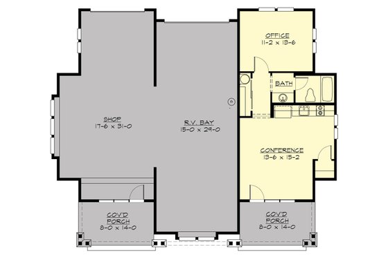 Floor Plan - Main Floor for Craftsman House Plan #132-193, 0 bath
