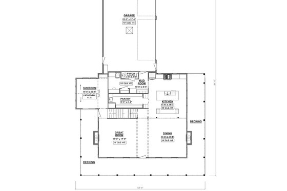 Floor Plan - Main Floor for Farmhouse House Plan #1089-15 - 4 bed, 3.5 bath