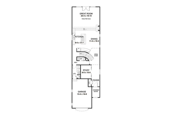 Floor Plan - Main Floor for European House Plan #126-227 - 3 bed, 2.5 bath
