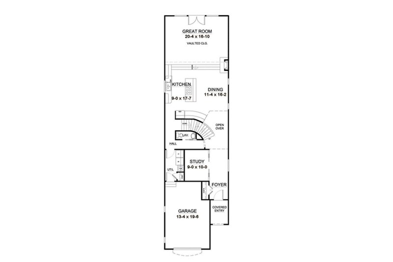Dream House Plan - Floor Plan - Main Floor for European House Plan #126-227 - 3 bed, 2.5 bath