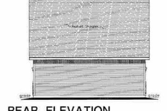 Exterior - Rear Elevation for Traditional House Plan #18-402 - 2 bed, 1 bath