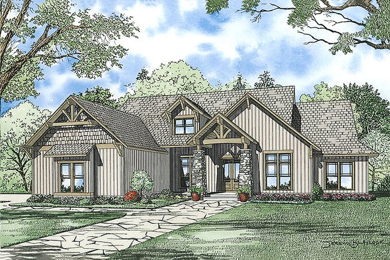 Architectural House Design - Craftsman Exterior - Front Elevation Plan #17-2375
