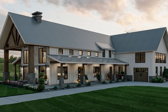 Exterior - Other Elevation 4 for Barndominium House Plan #455-250 - 4 bed, 3.5 bath