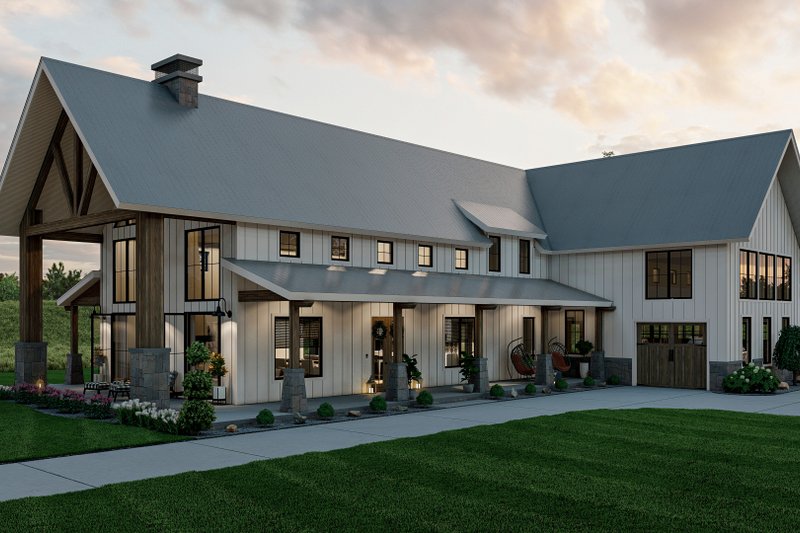 Architectural House Design - Exterior - Other Elevation 4 for Barndominium House Plan #455-250 - 4 bed, 3.5 bath