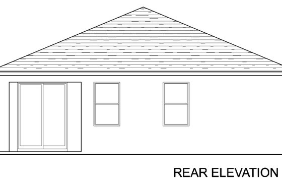 Exterior - Rear Elevation for Traditional House Plan #1058-242 - 3 bed, 2 bath