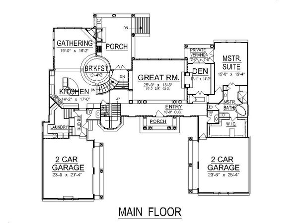 Traditional Floor Plan - Main Floor Plan #458-1