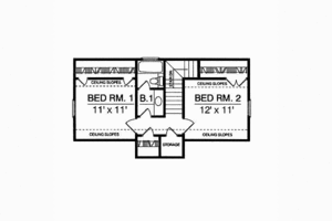 Floor Plan - Upper Floor for Cottage House Plan #40-184 - 3 bed, 2 bath