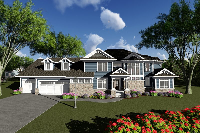 Dream House Plan - Craftsman Exterior - Front Elevation Plan #70-1287