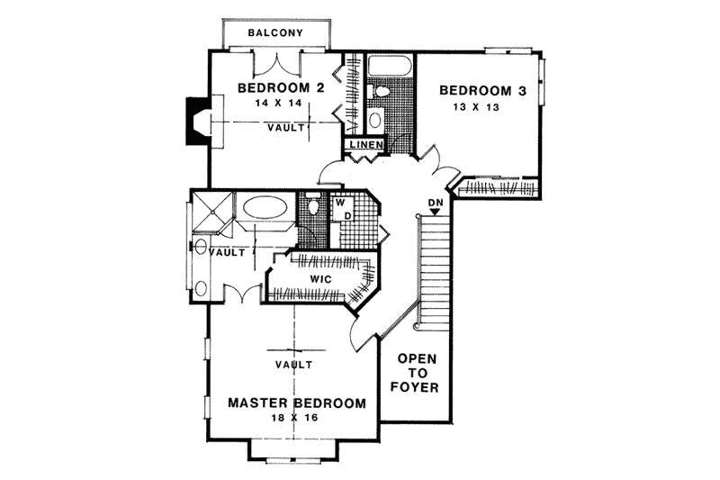 Home Plan - Floor Plan - Upper Floor for European House Plan #56-223 - 5 bed, 4 bath