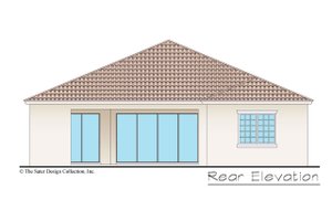 Exterior - Rear Elevation for Mediterranean House Plan #930-493 - 4 bed, 2 bath