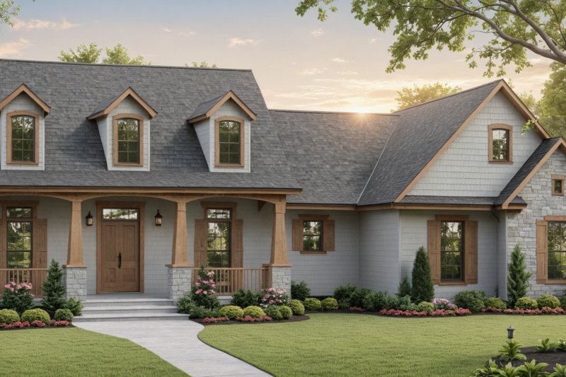 House Blueprint - Country Exterior - Front Elevation Plan #21-535