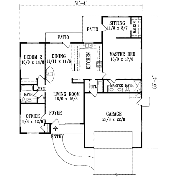 Ranch Floor Plan - Main Floor Plan #1-1331