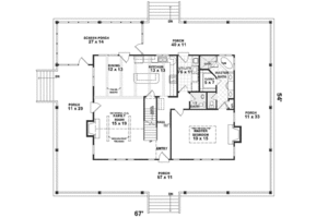 Floor Plan - Main Floor for Country House Plan #81-103 - 3 bed, 2.5 bath