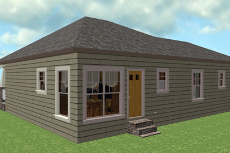 Home Plan - Exterior - Rear Elevation for Country House Plan #44-177 - 3 bed, 2 bath