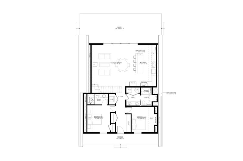 House Blueprint - Floor Plan - Main Floor for Cottage House Plan #1114-33 - 4 bed, 3 bath