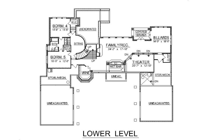 Traditional Style House Plan - 5 Beds 5 Baths 6439 Sq/Ft Plan #458-1 ...