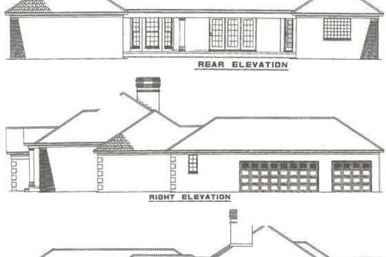 Exterior - Rear Elevation for Traditional House Plan #17-583 - 4 bed, 2.5 bath