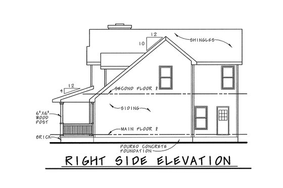 Exterior - Other Elevation 1 for Country House Plan #20-2218 - 3 bed, 2.5 bath