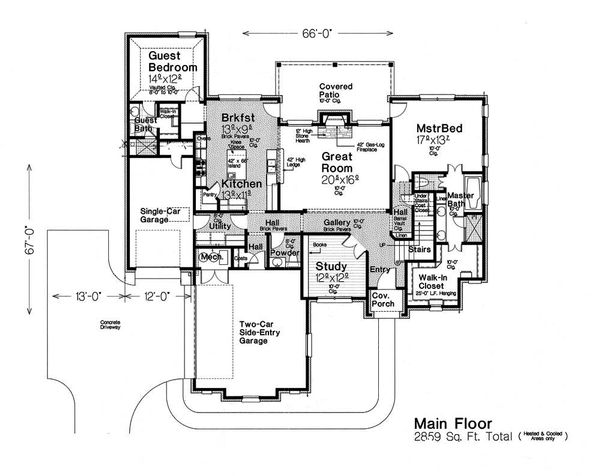 House Plan Design - European Floor Plan - Main Floor Plan #310-1292