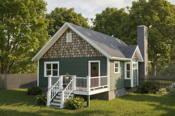 Exterior - Rear Elevation 1 for Cottage House Plan #79-134 - 2 bed, 2 bath