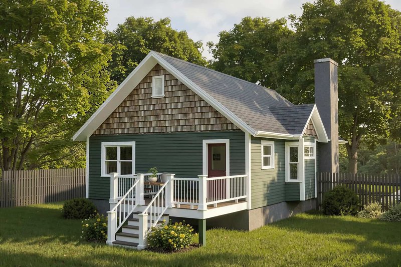 Home Plan - Exterior - Rear Elevation 1 for Cottage House Plan #79-134 - 2 bed, 2 bath