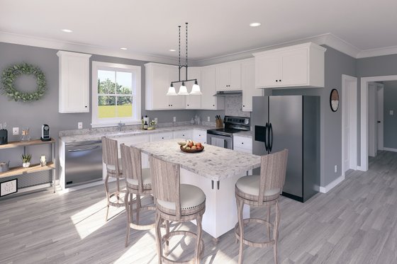 Interior - Kitchen for Traditional House Plan #44-245 - 2 bed, 2 bath