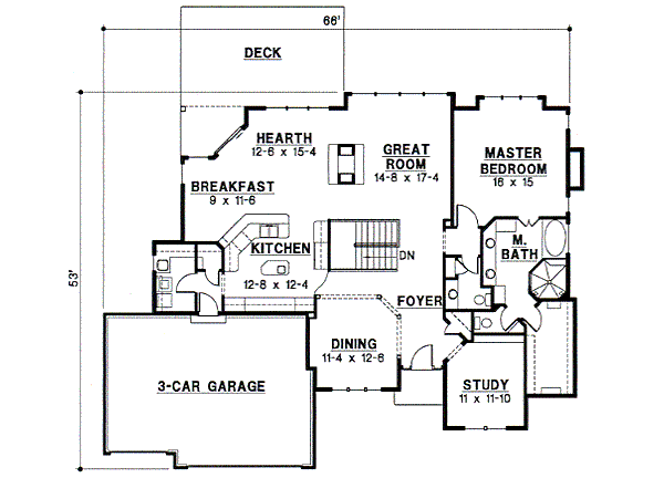 Modern Floor Plan - Main Floor Plan #67-741