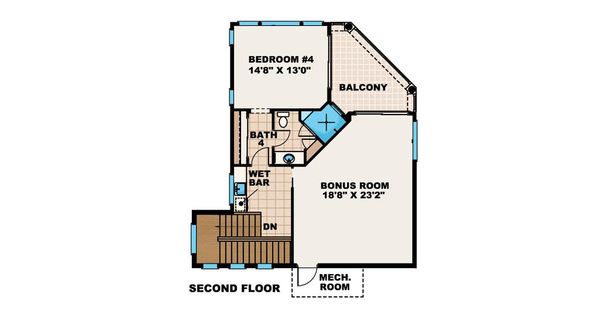 Mediterranean Floor Plan - Upper Floor Plan #27-472