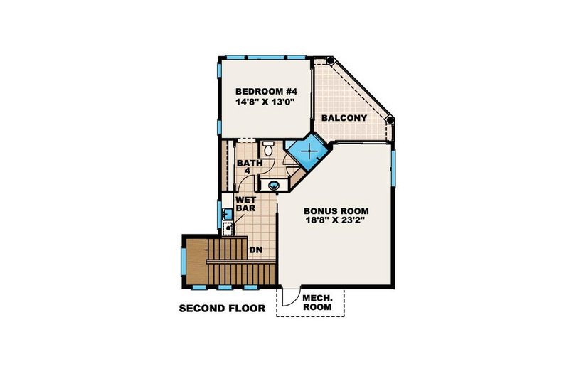 House Plan Design - Floor Plan - Upper Floor for Mediterranean House Plan #27-472 - 5 bed, 5 bath