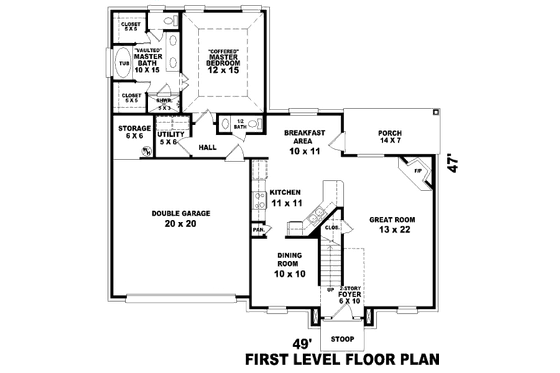 Floor Plan - Main Floor for European House Plan #81-13867 - 3 bed, 2.5 bath