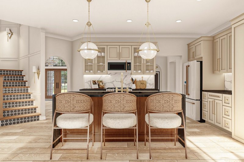 House Blueprint - Interior - Kitchen for Mediterranean House Plan #455-174 - 4 bed, 3.5 bath