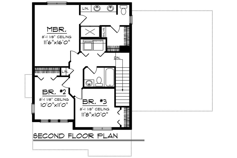 Home Plan - Floor Plan - Upper Floor for Modern House Plan #70-1413 - 3 bed, 2.5 bath