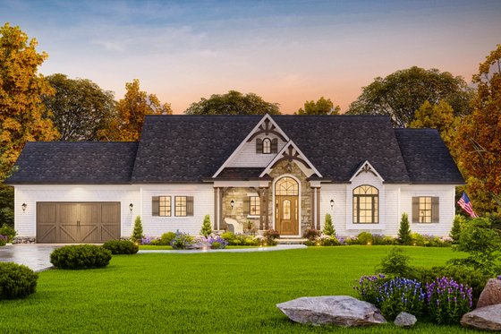 Exterior - Front Elevation 4 for Traditional House Plan #54-710 - 4 bed, 4 bath