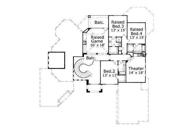 European Floor Plan - Upper Floor Plan #411-499