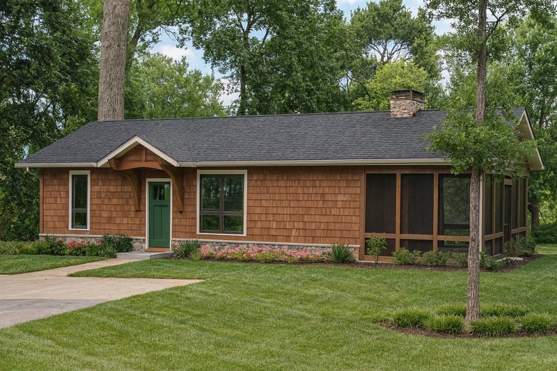 Dream House Plan - Cabin Exterior - Front Elevation Plan #17-3417