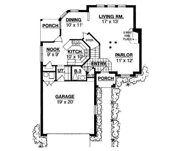Traditional Floor Plan - Main Floor Plan #40-154