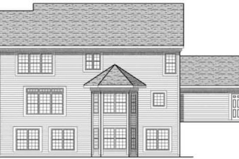Home Plan - Exterior - Rear Elevation for Traditional House Plan #70-628 - 4 bed, 2.5 bath