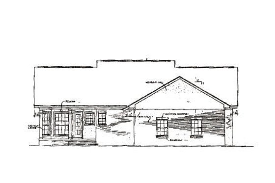 Exterior - Rear Elevation for European House Plan #14-128 - 3 bed, 2 bath