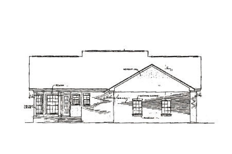 Architectural House Design - Exterior - Rear Elevation for European House Plan #14-128 - 3 bed, 2 bath