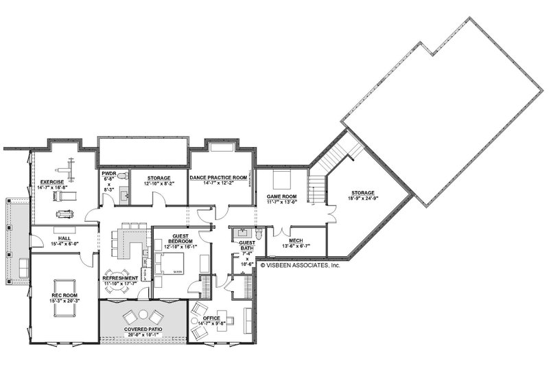House Plan Design - Floor Plan - Lower Floor for Southern House Plan #928-374 - 4 bed, 4.5 bath