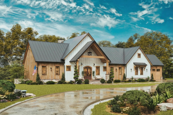 Exterior - Front Elevation 4 for Farmhouse House Plan #54-680 - 3 bed, 2 bath