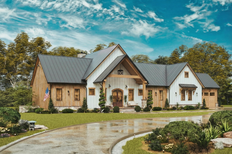 House Blueprint - Exterior - Front Elevation 4 for Farmhouse House Plan #54-680 - 3 bed, 2 bath