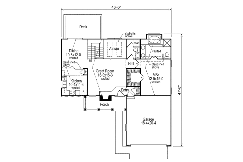 Dream House Plan - Floor Plan - Main Floor for Ranch House Plan #57-138 - 4 bed, 2.5 bath