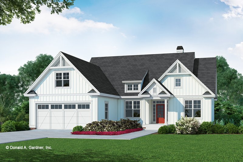 House Blueprint - Farmhouse Exterior - Front Elevation Plan #929-1106
